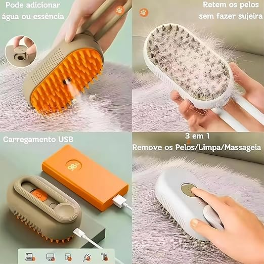 Cepillo Para Mascotas A Vapor Con Manija