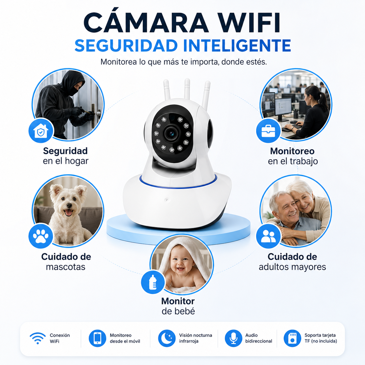 CAMARA WIFI 3 ANTENAS 📡